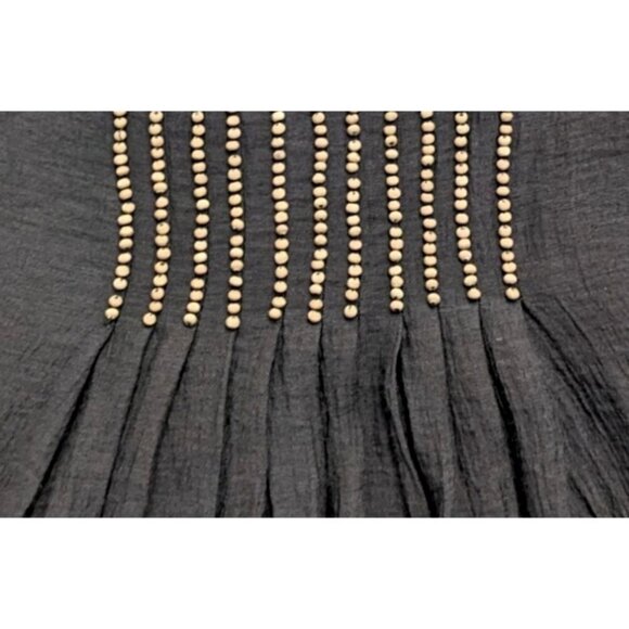 BCBGMAXAZRIA Olive Green Beaded Halter Sheath Dress Casual Boho Size 2 - Picture 3 of 9